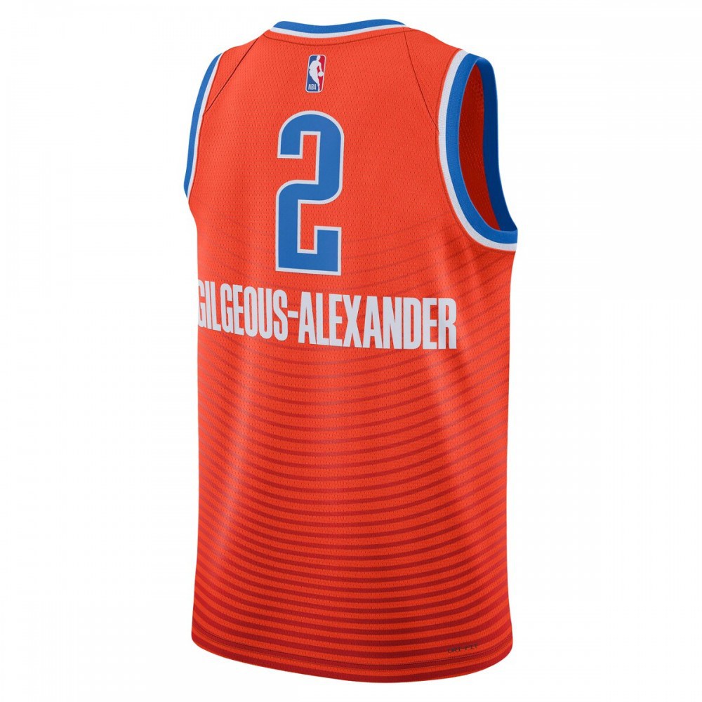 Shai Gilgeous-Alexander Oklahoma City Thunder Jordan Brand 2022/23 Statement Edition Swingman Jersey - Orange-Pro Kit Vault | Brand New 26/27 Sports Jerseys
